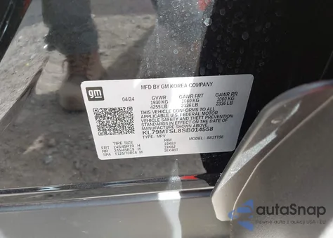 2025 Chevrolet Trailblazer Fwd Rs z USA, uszkodzony, nr VIN KL79MTSL8SB014558